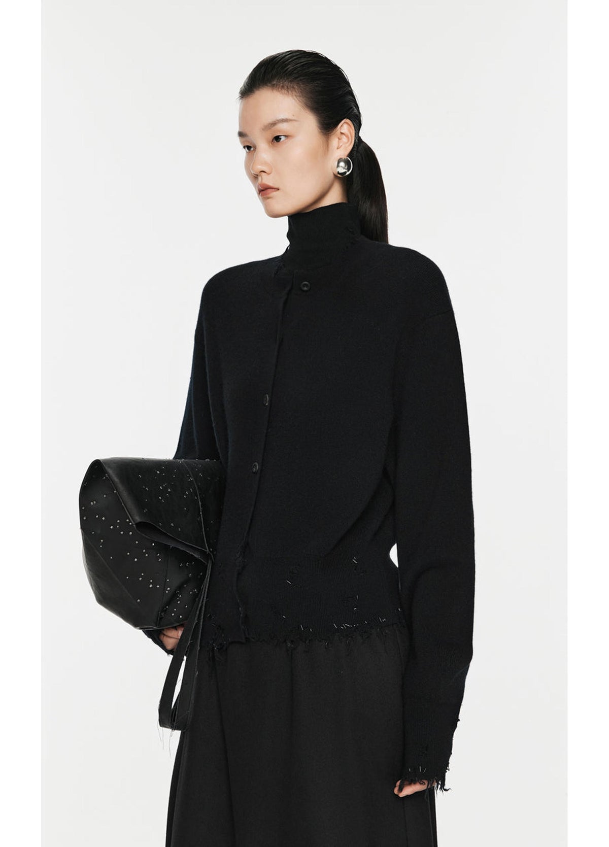 JNBY distressed button-up cardigan