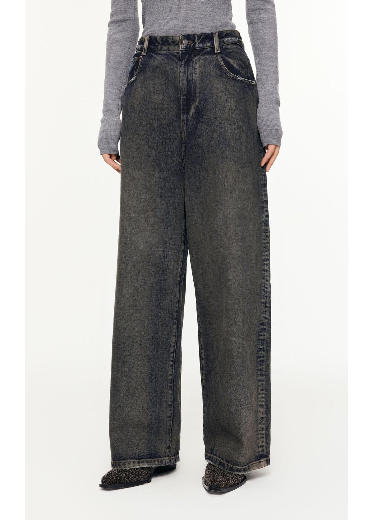 JNBY Loose Fit Denim Straight Jeans