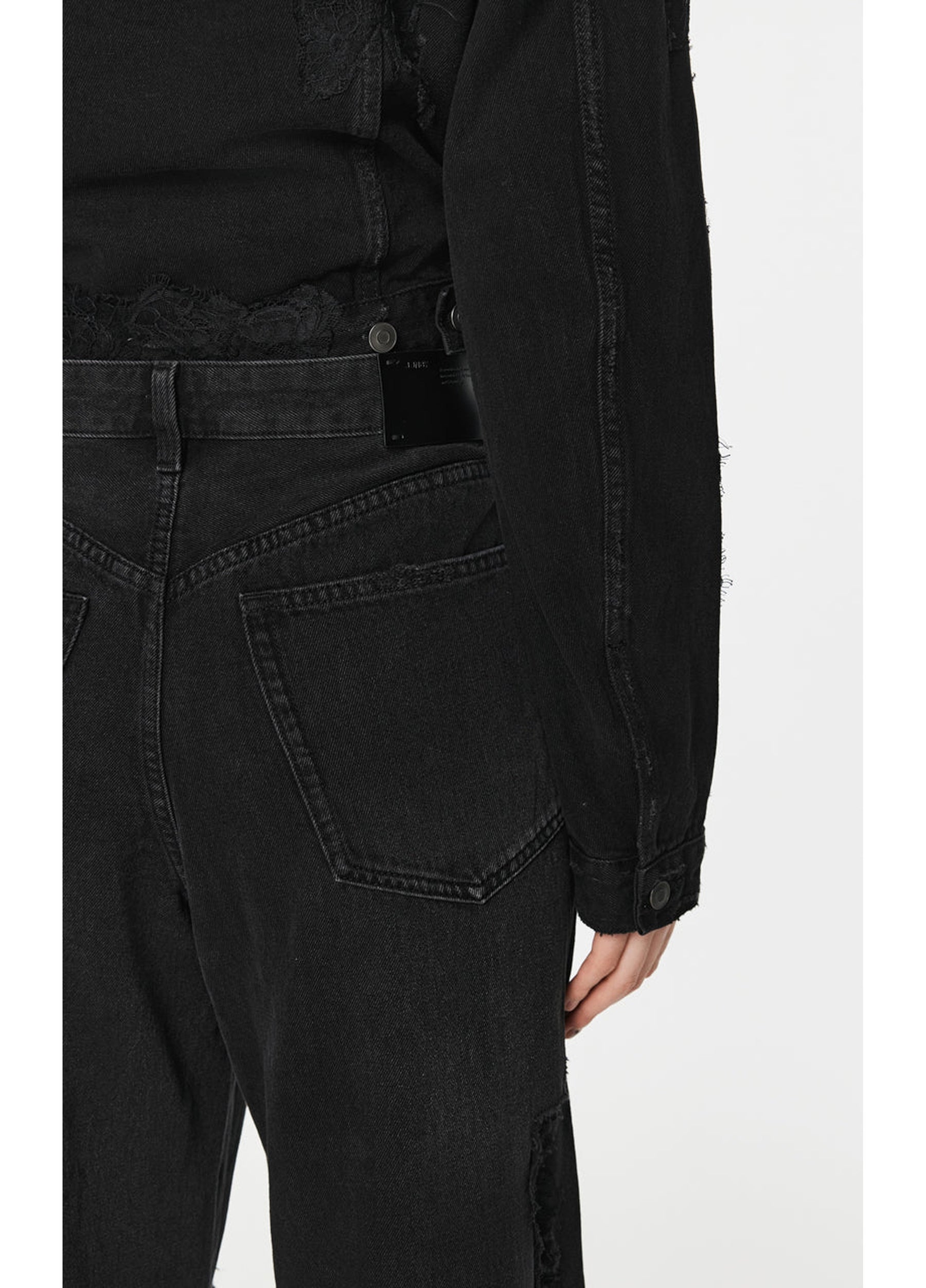 JNBY Distressed Wide-Leg Washed Jeans