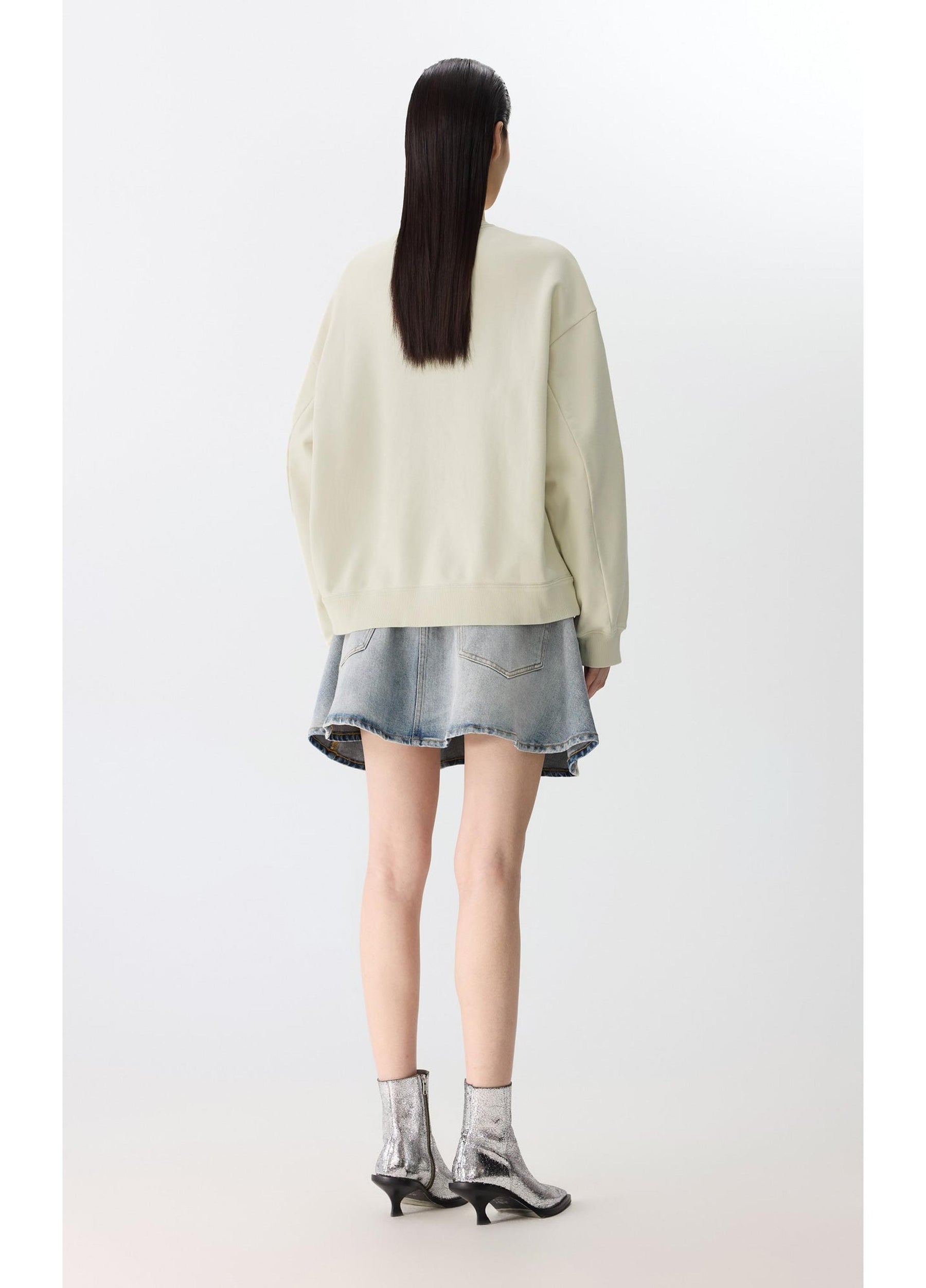 JNBY Playful Cat Oversized Cotton Sweatshirt
