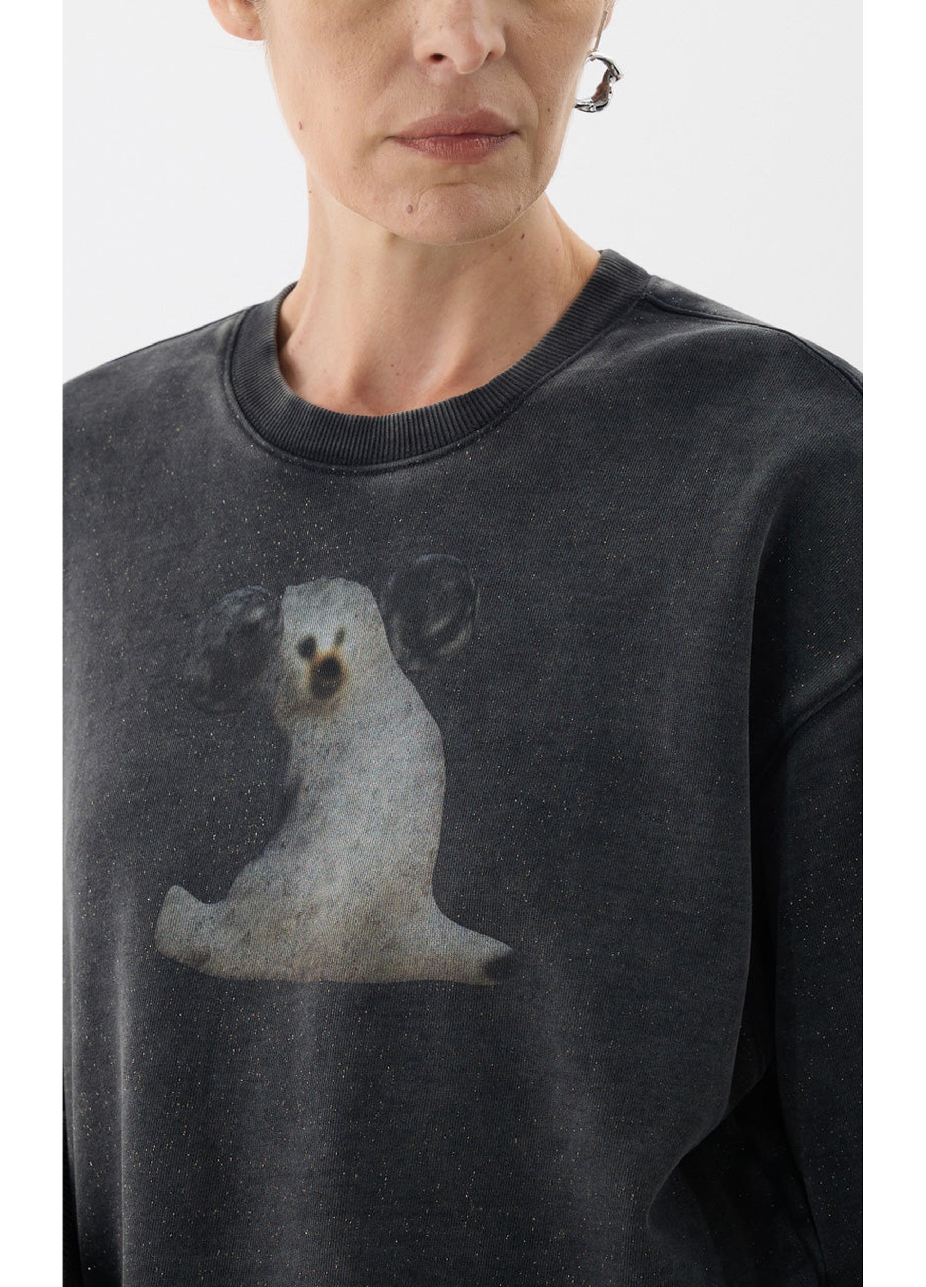 JNBY Womens Retro Dog Pattern Hoodie