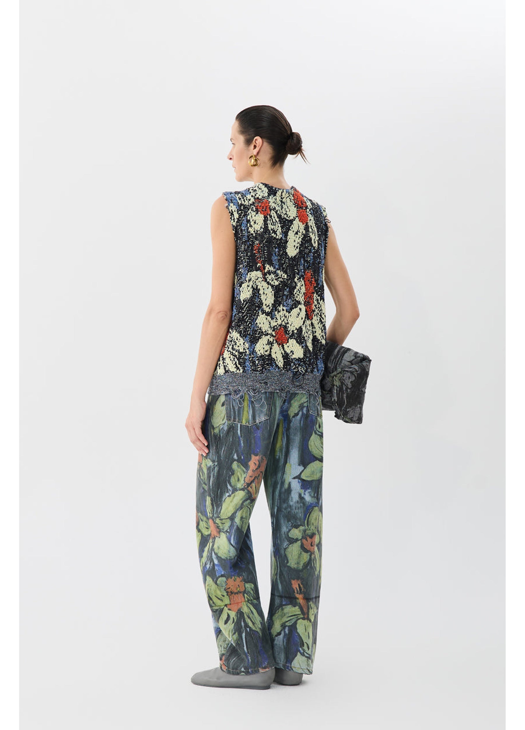 JNBY floral pattern casual banana pants