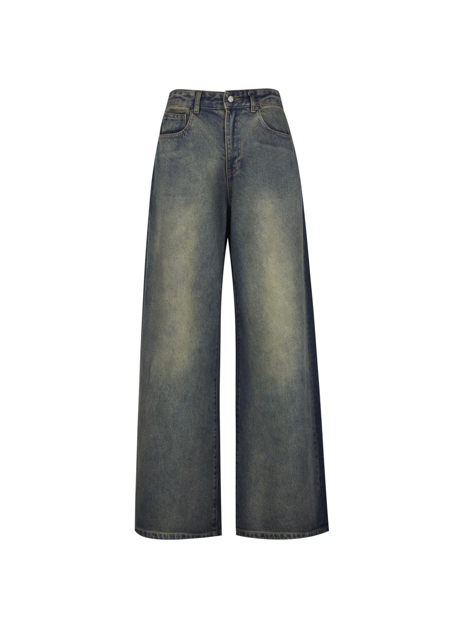 JNBY Washed denim wide-leg pants