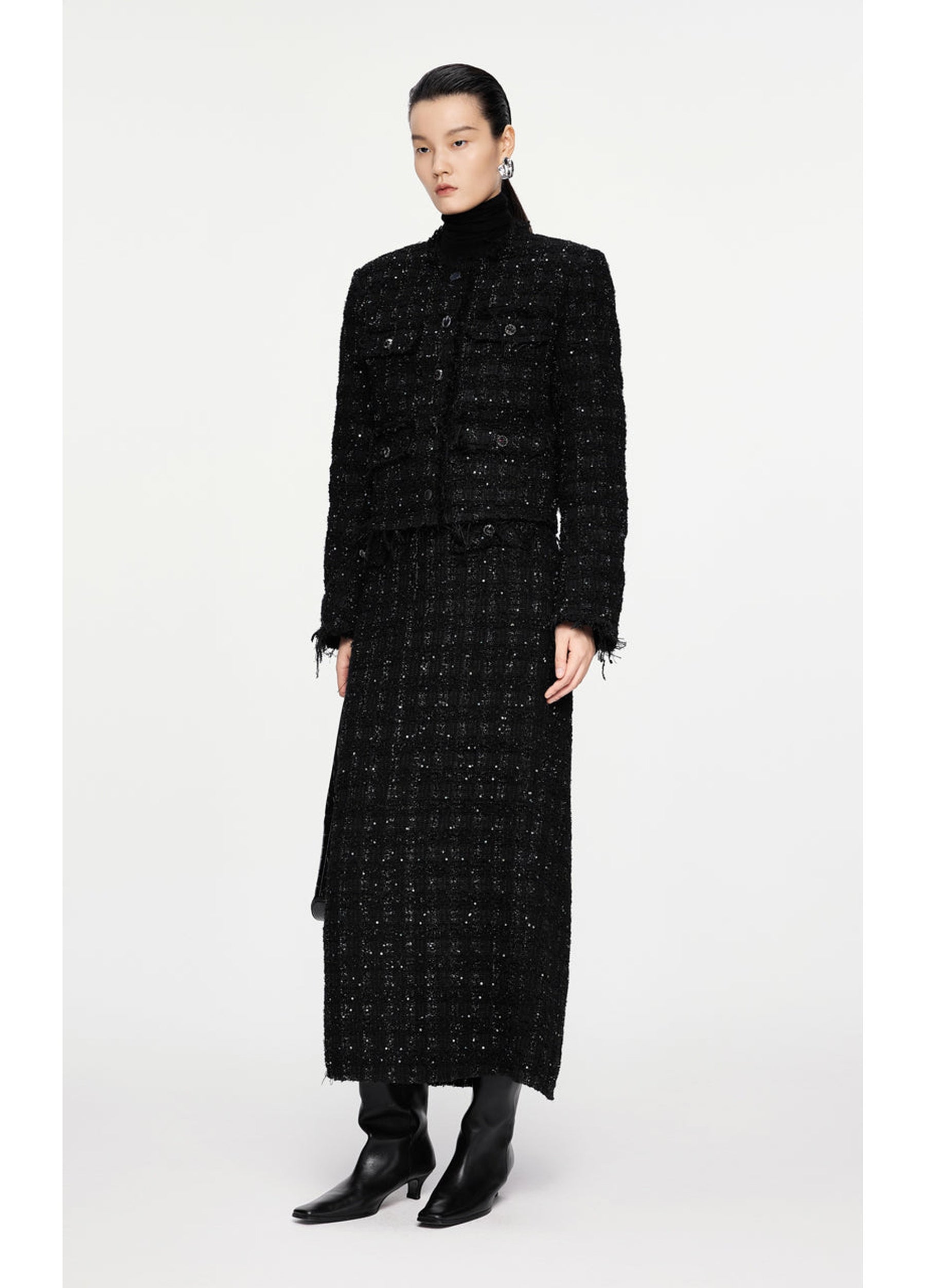 JNBY Cropped Jacquard Down Coat