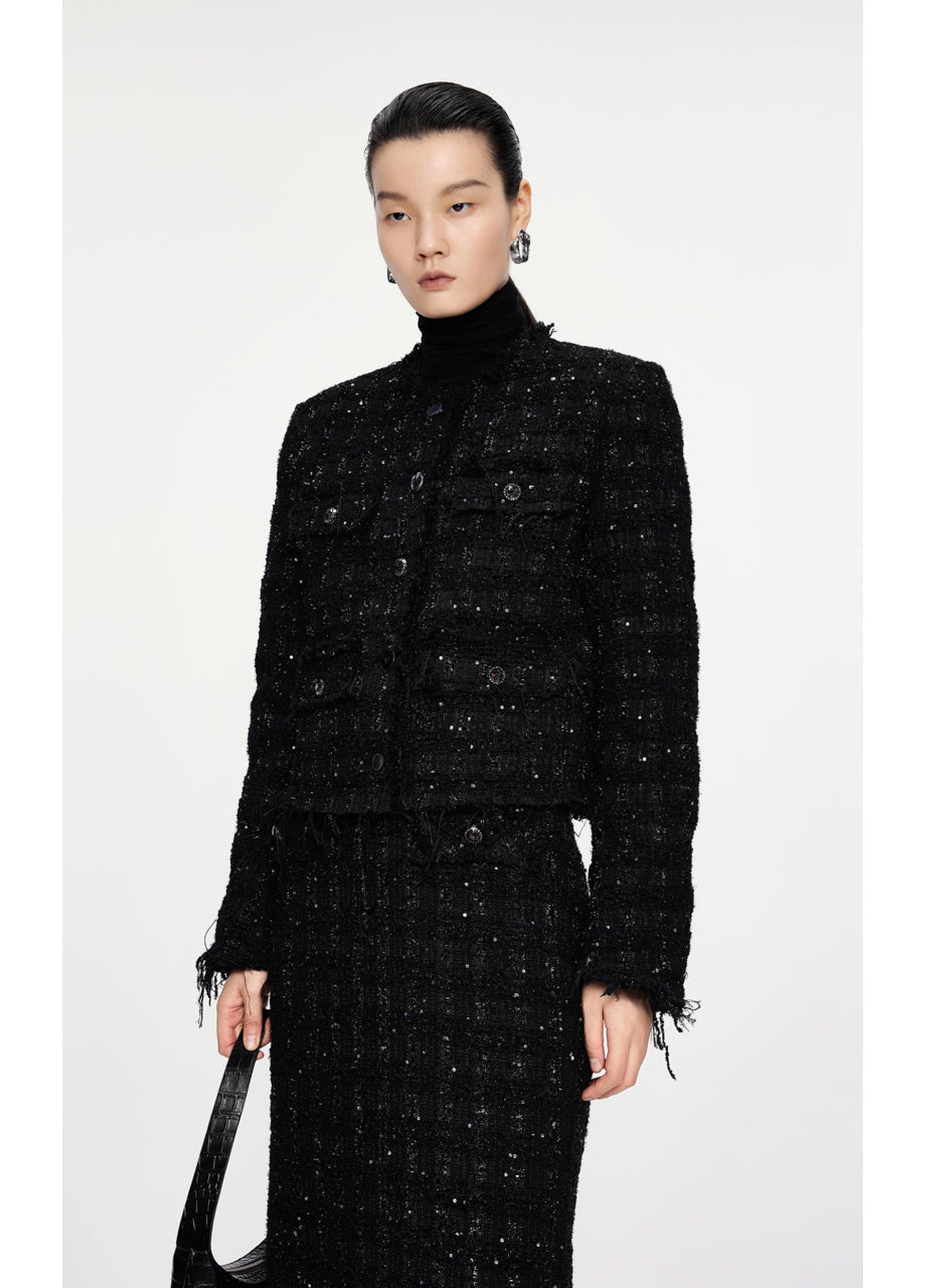 JNBY Cropped Jacquard Down Coat