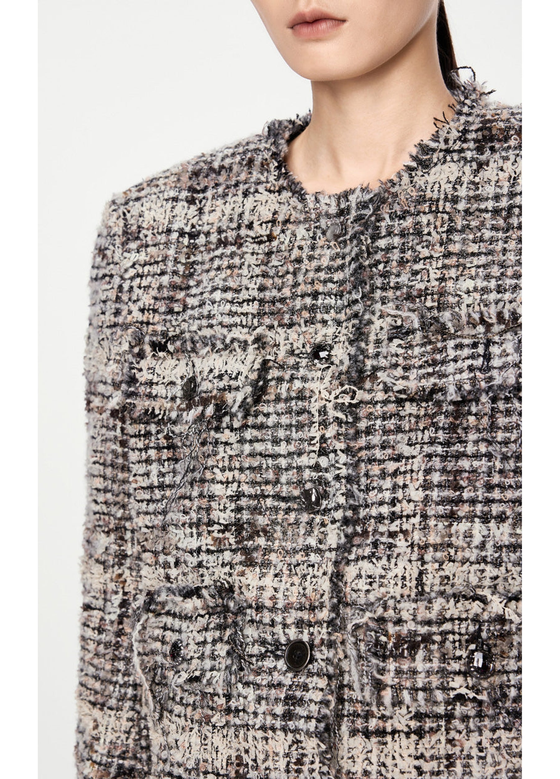 JNBY Cropped Jacquard Down Coat