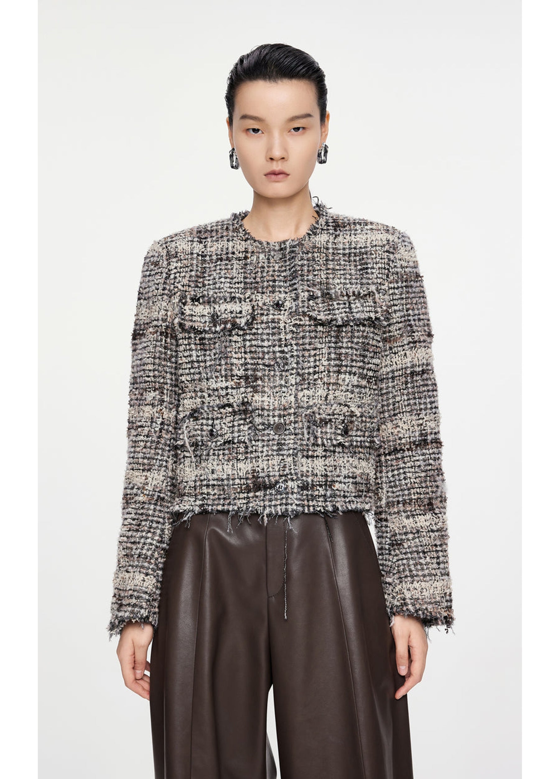 JNBY Cropped Jacquard Down Coat