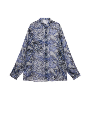 JNBY Silk Peony Full-print Long Sleeve Shirt