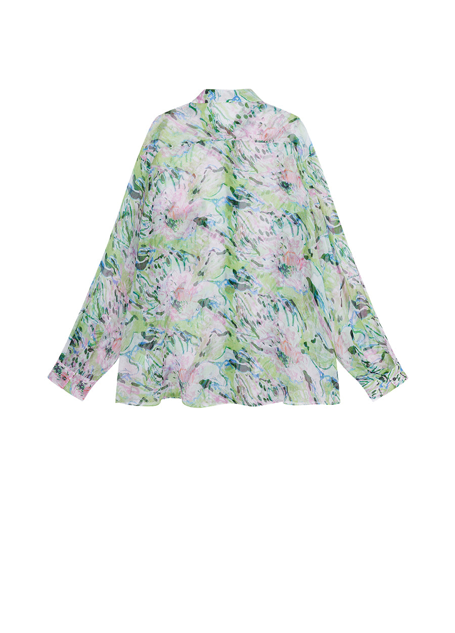 JNBY Silk Peony Full-print Long Sleeve Shirt