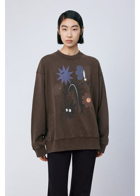 JNBY Graphic Pattern Oversized Sweatershirt