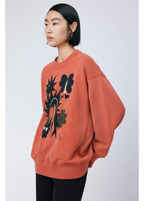 JNBY Graphic Pattern Oversized Sweatershirt