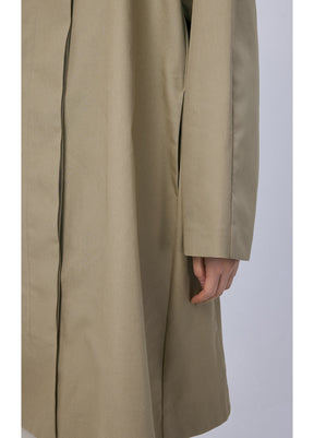 Close-up of adjustable ties on JNBY A-Line Trench Coat waist