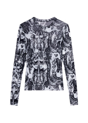 JNBY Slim-fit Miao-inspired Prints T-shirt