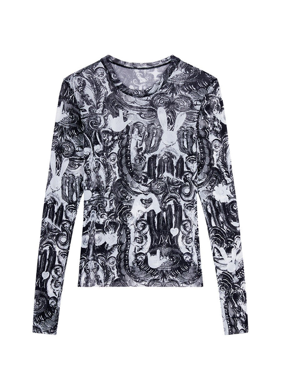 JNBY Slim-fit Miao-inspired Prints T-shirt