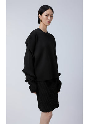 JNBY Oversized Sweater with Pleated Sleeves