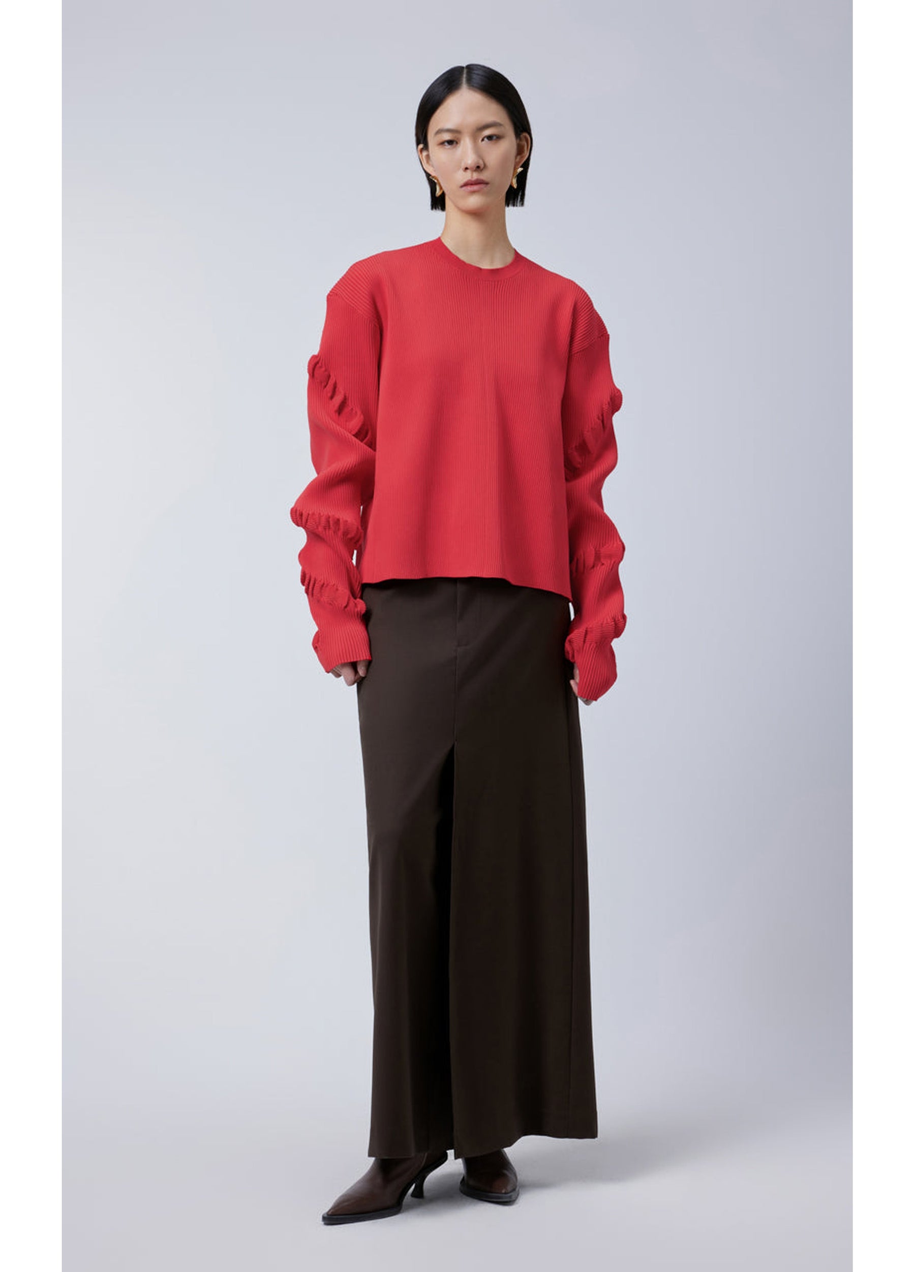 JNBY Oversized Sweater with Pleated Sleeves