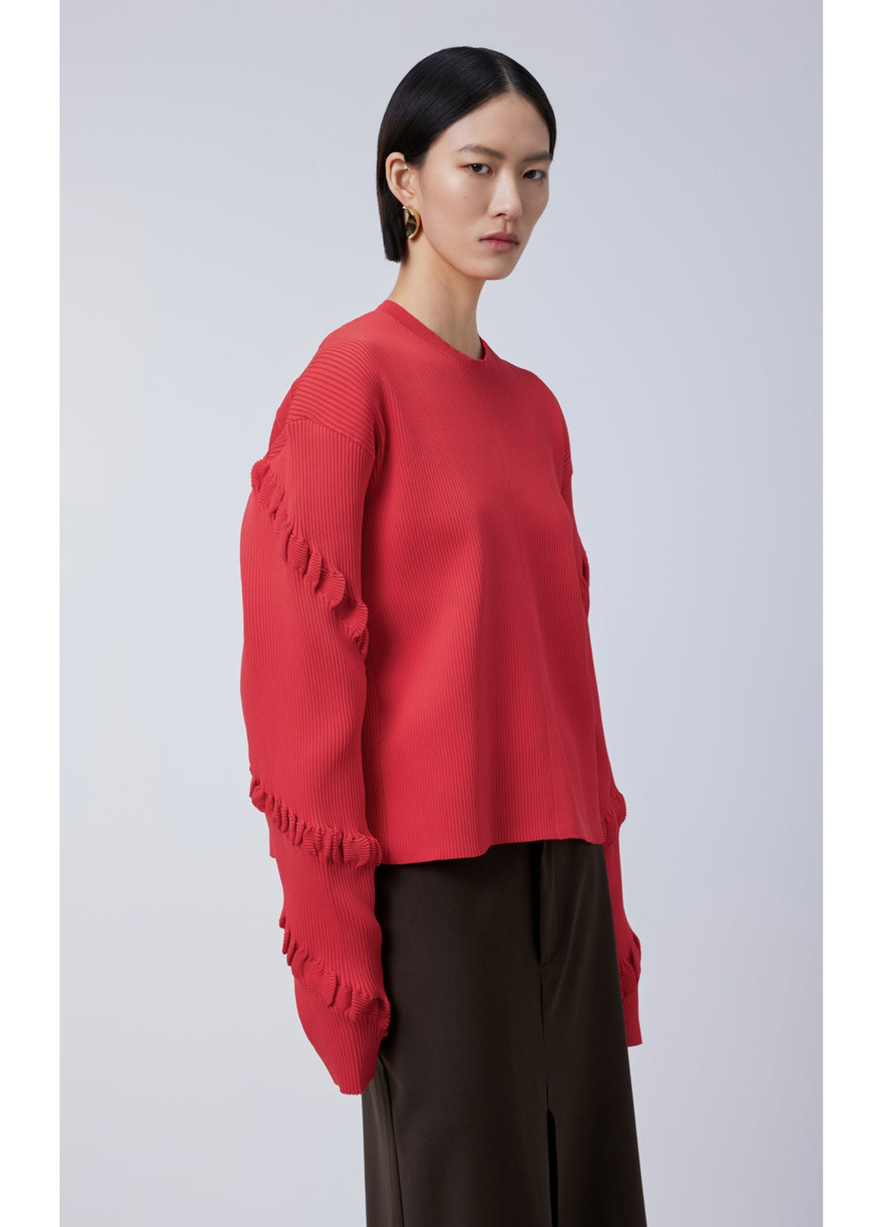 JNBY Oversized Sweater with Pleated Sleeves