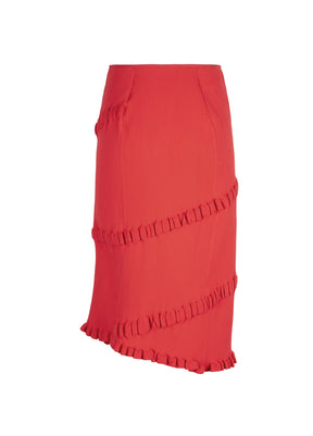 Side view of JNBY Skirt showcasing asymmetric hemline.