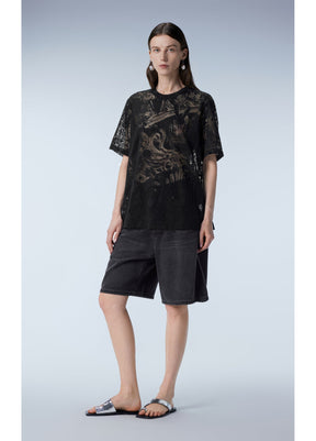 JNBY Relaxed Miao-inspired Print Cotton T-shirt