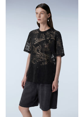 JNBY Relaxed Miao-inspired Print Cotton T-shirt