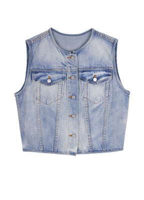 JNBY Cotton Croped Denim Vest