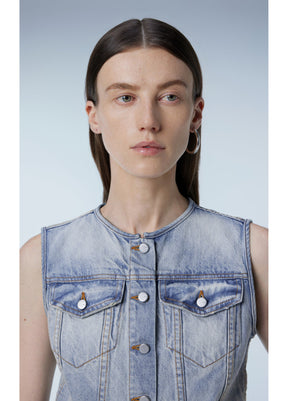 JNBY Cotton Croped Denim Vest