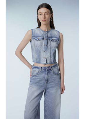 JNBY Cotton Croped Denim Vest