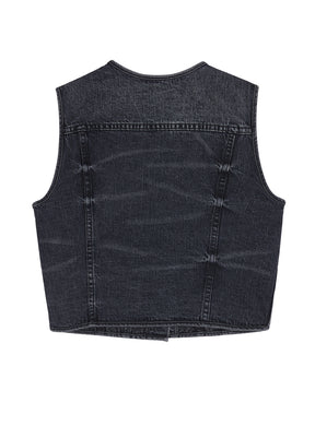 JNBY Cotton Croped Denim Vest