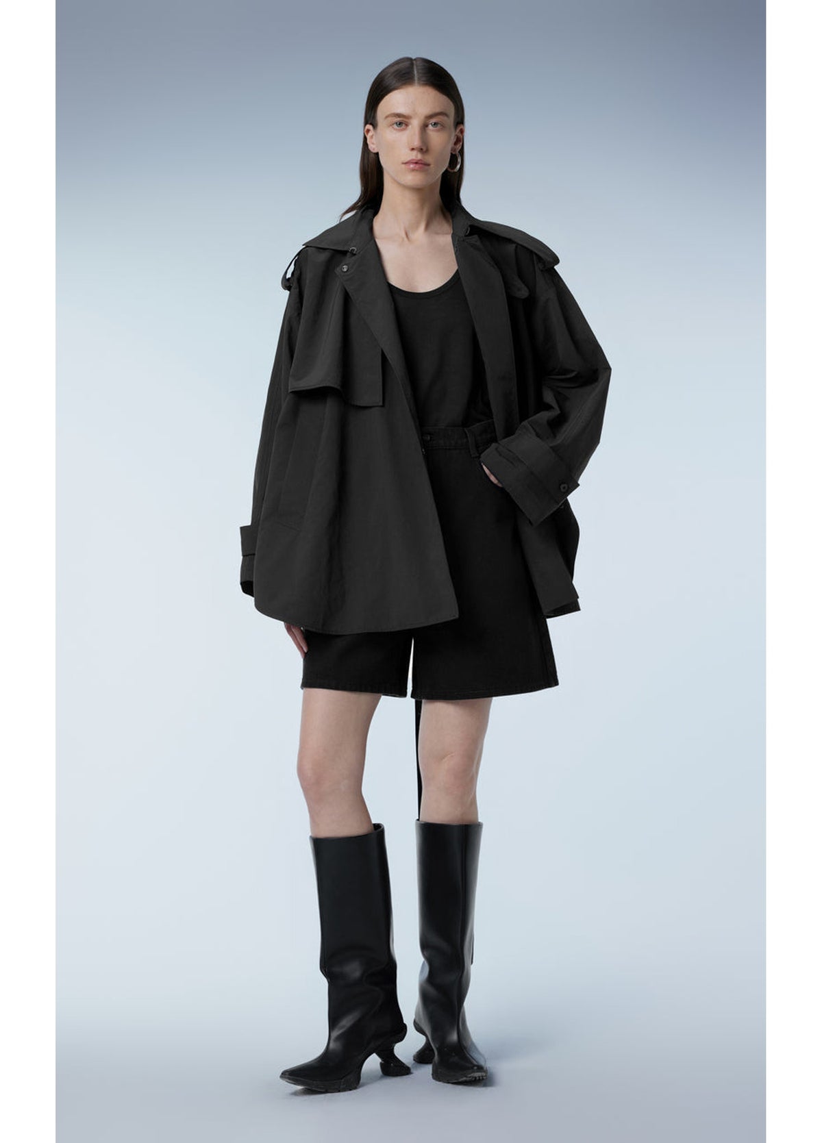 JNBY Oversized Belted Short Trench Coat