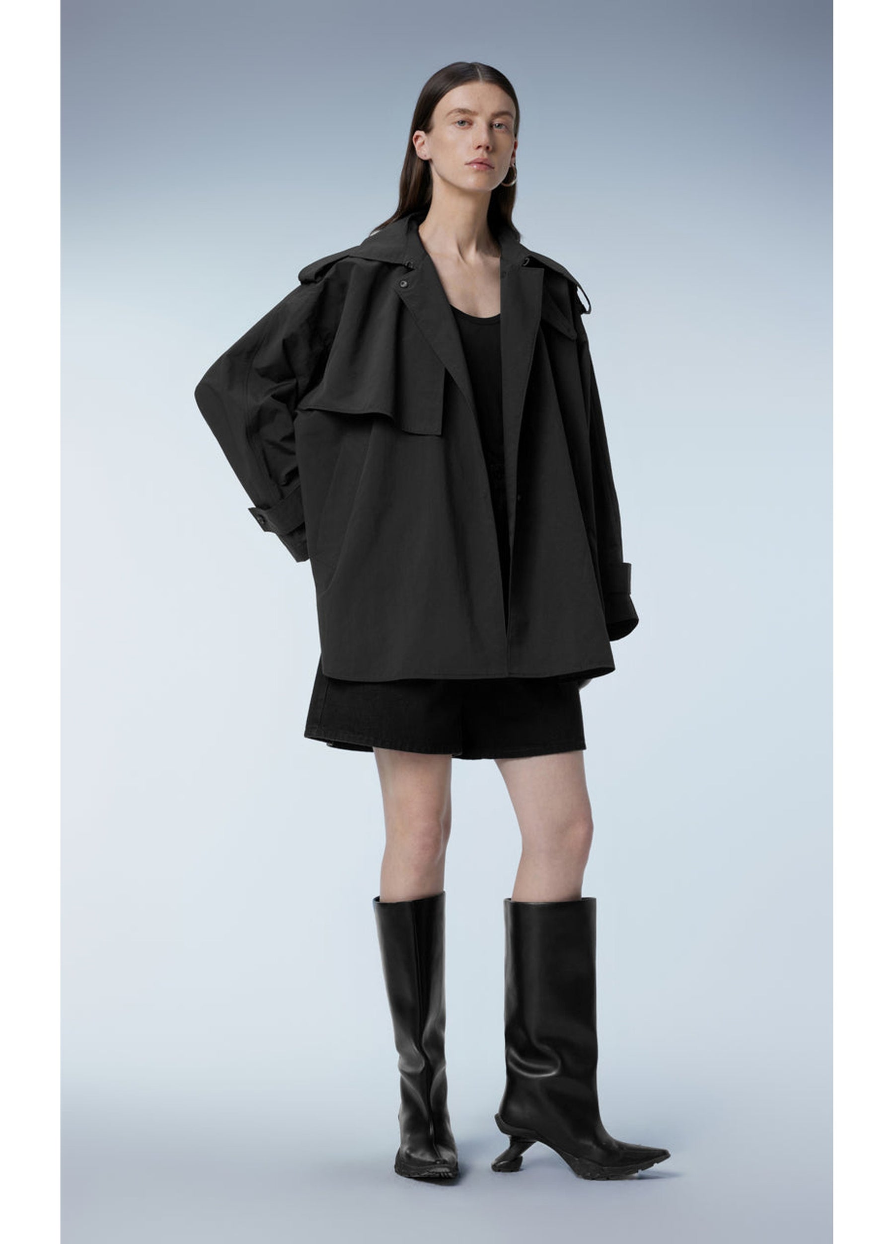 JNBY Oversized Belted Short Trench Coat