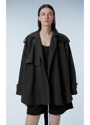 JNBY Oversized Belted Short Trench Coat