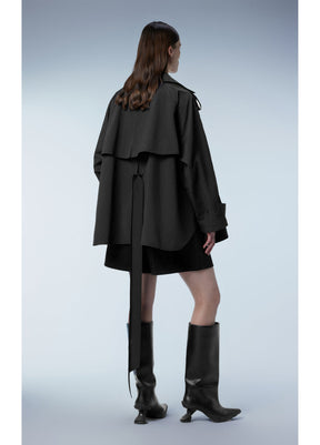 JNBY Oversized Belted Short Trench Coat