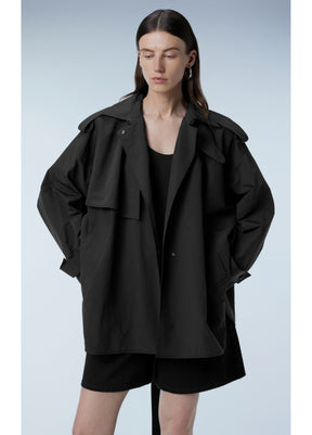 JNBY Oversized Belted Short Trench Coat