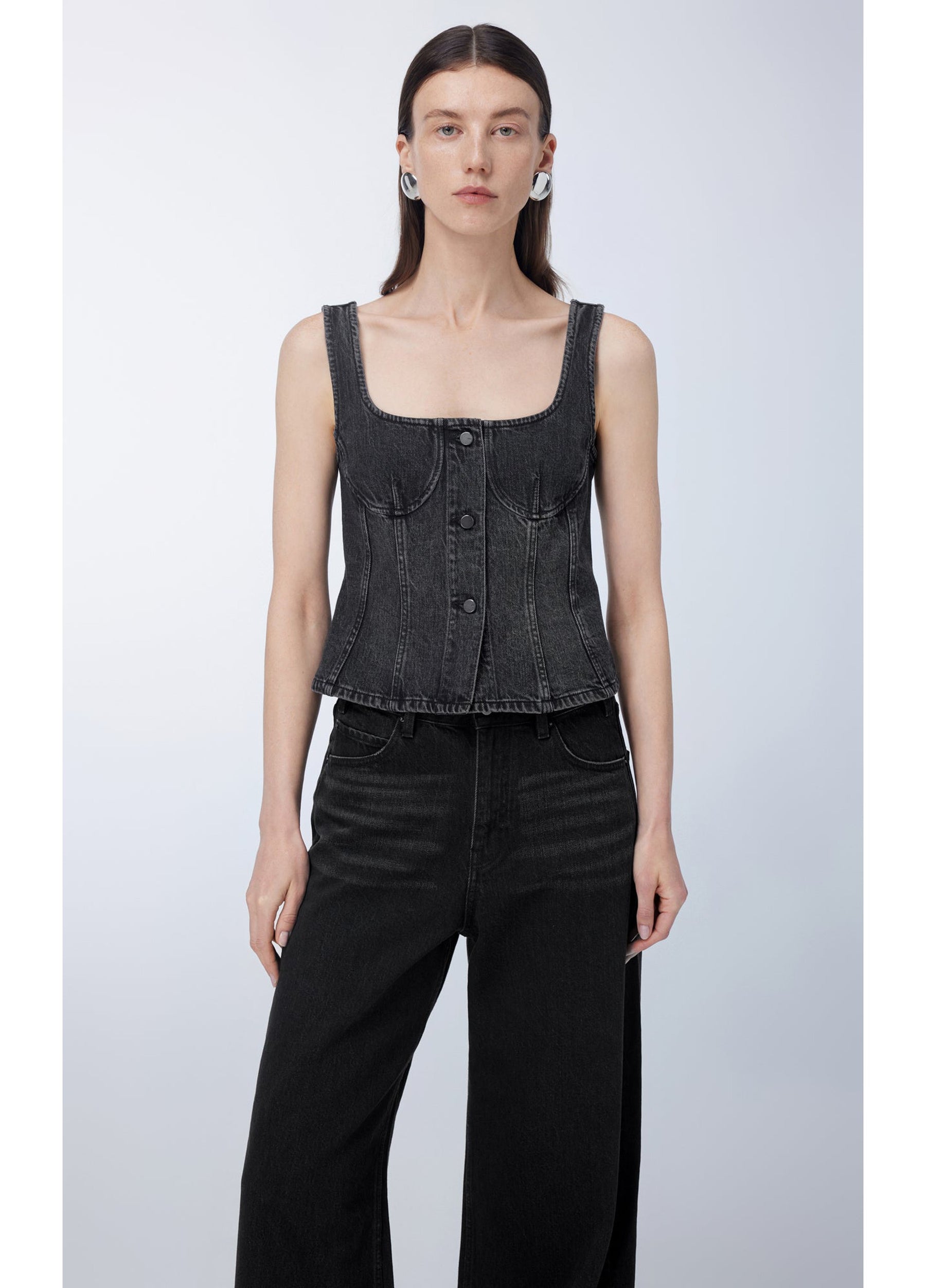 JNBY Cropped Cotton Denim Vest