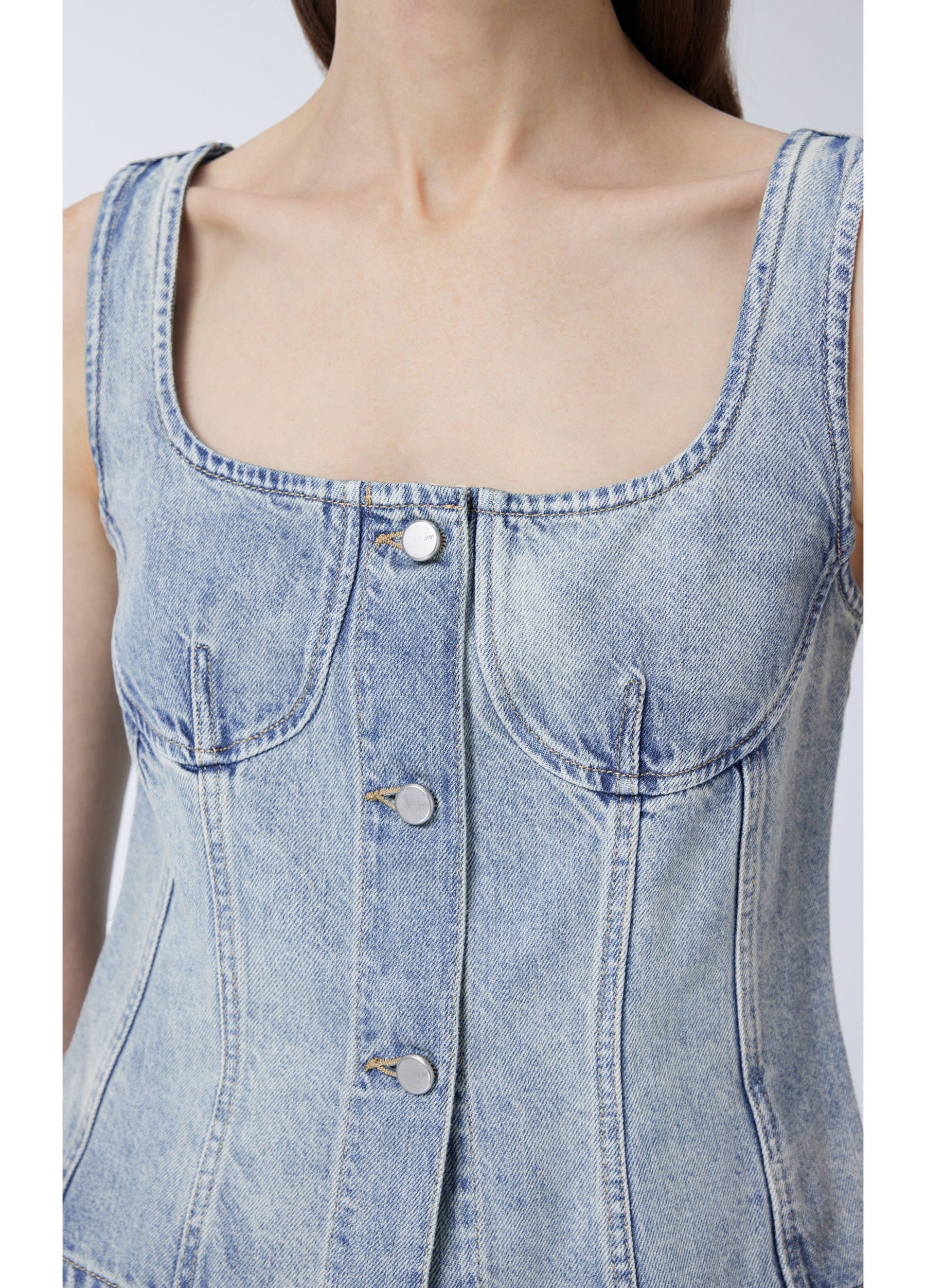 JNBY Cropped Cotton Denim Vest