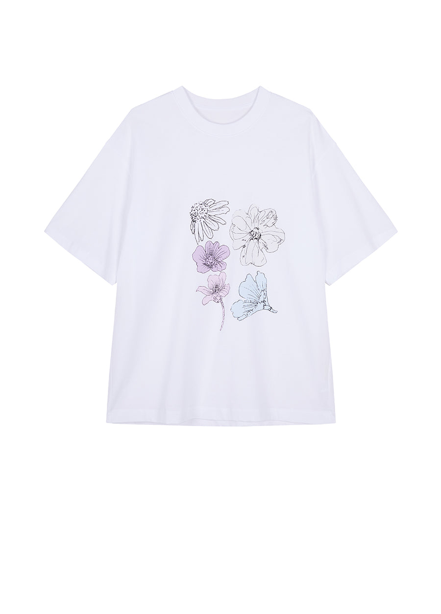 JNBY Miao-inspired Floral Print T-shirt