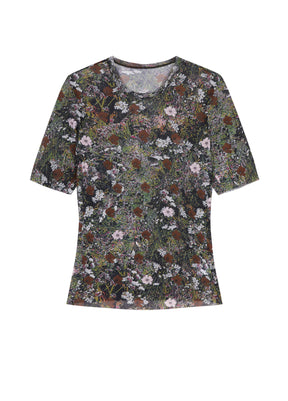 JNBY floral printed short sleeved T-shirt