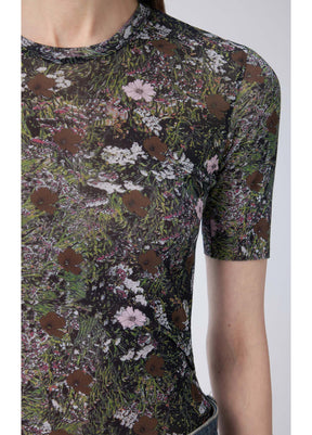 JNBY floral printed short sleeved T-shirt