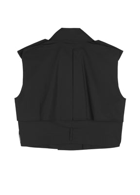 JNBY Flip Collar T-shaped Loose Fitting Mini Vest