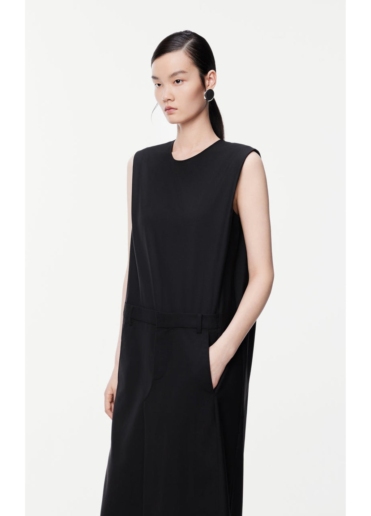 JNBY front-slit wool dress