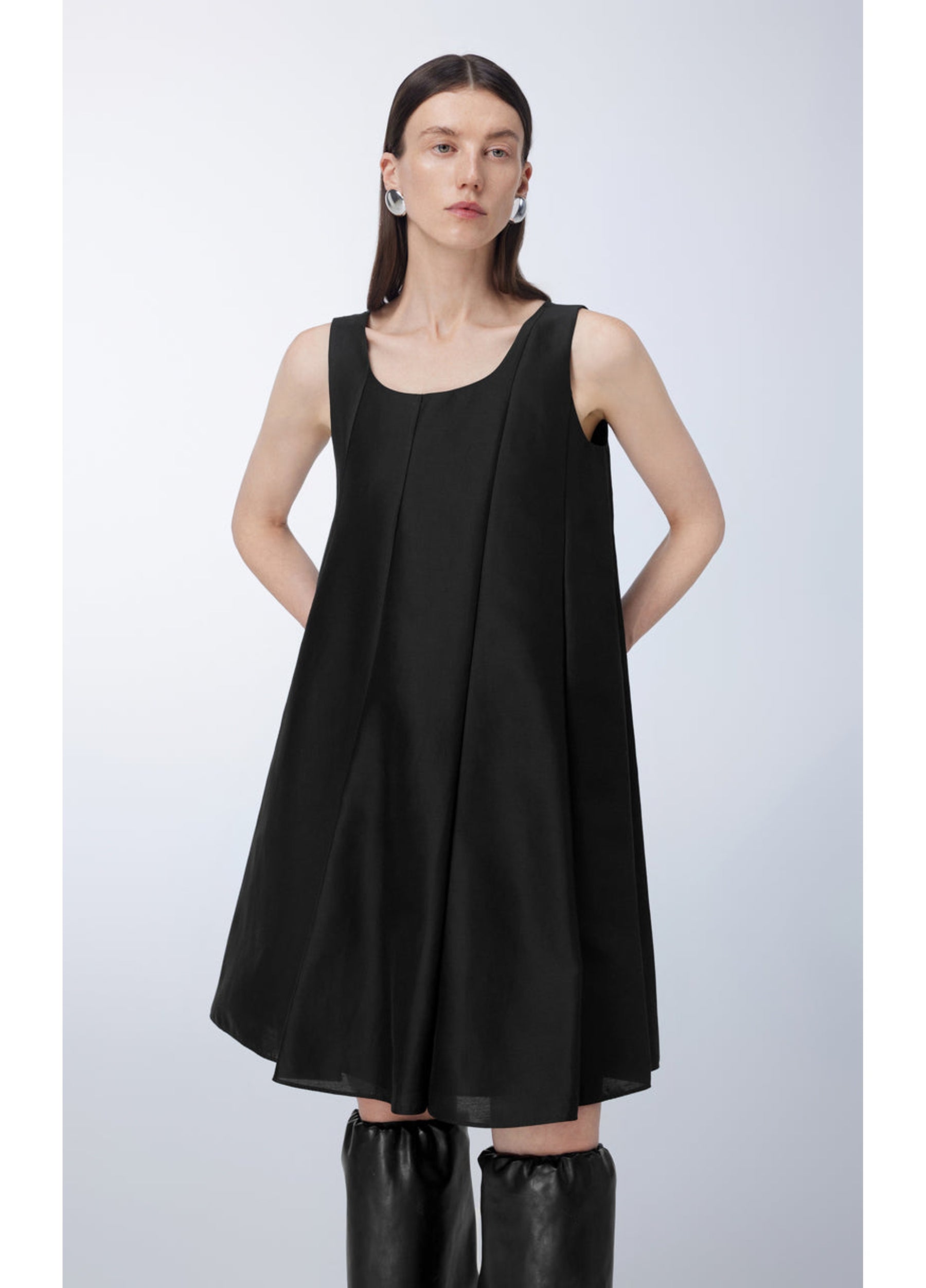 JNBY pleat-detailing cotton-blend dress