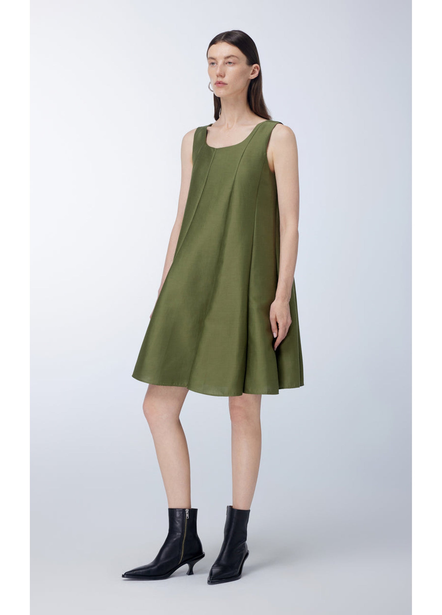 JNBY pleat-detailing cotton-blend dress