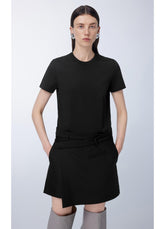 JNBY simple casual round neck asymmetrical short sleeved dress