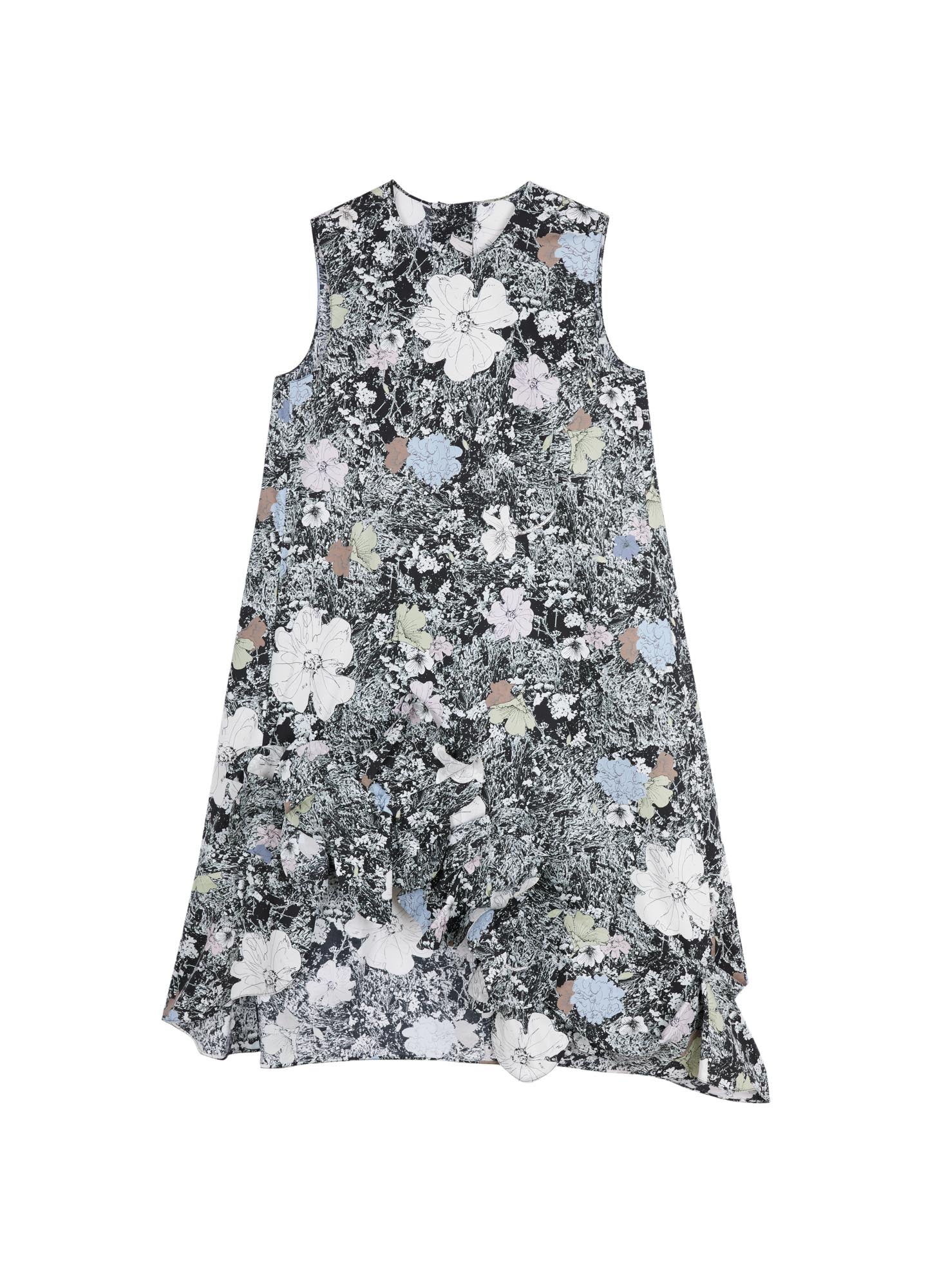 JNBY floral printed cotton mid length dress