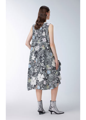 JNBY floral printed cotton mid length dress