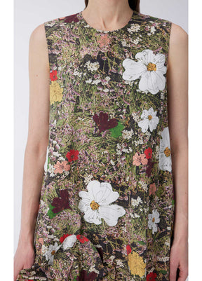 JNBY floral printed cotton mid length dress