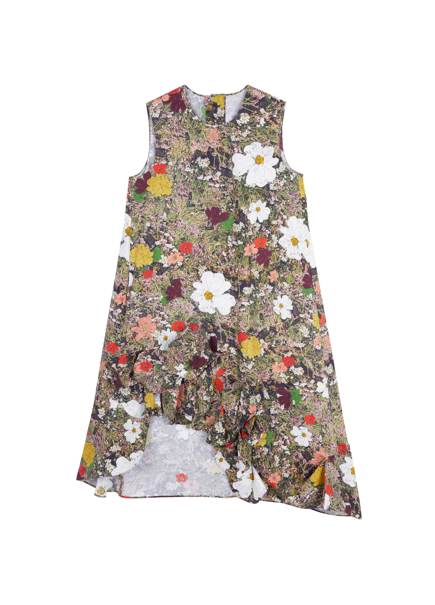 JNBY floral printed cotton mid length dress