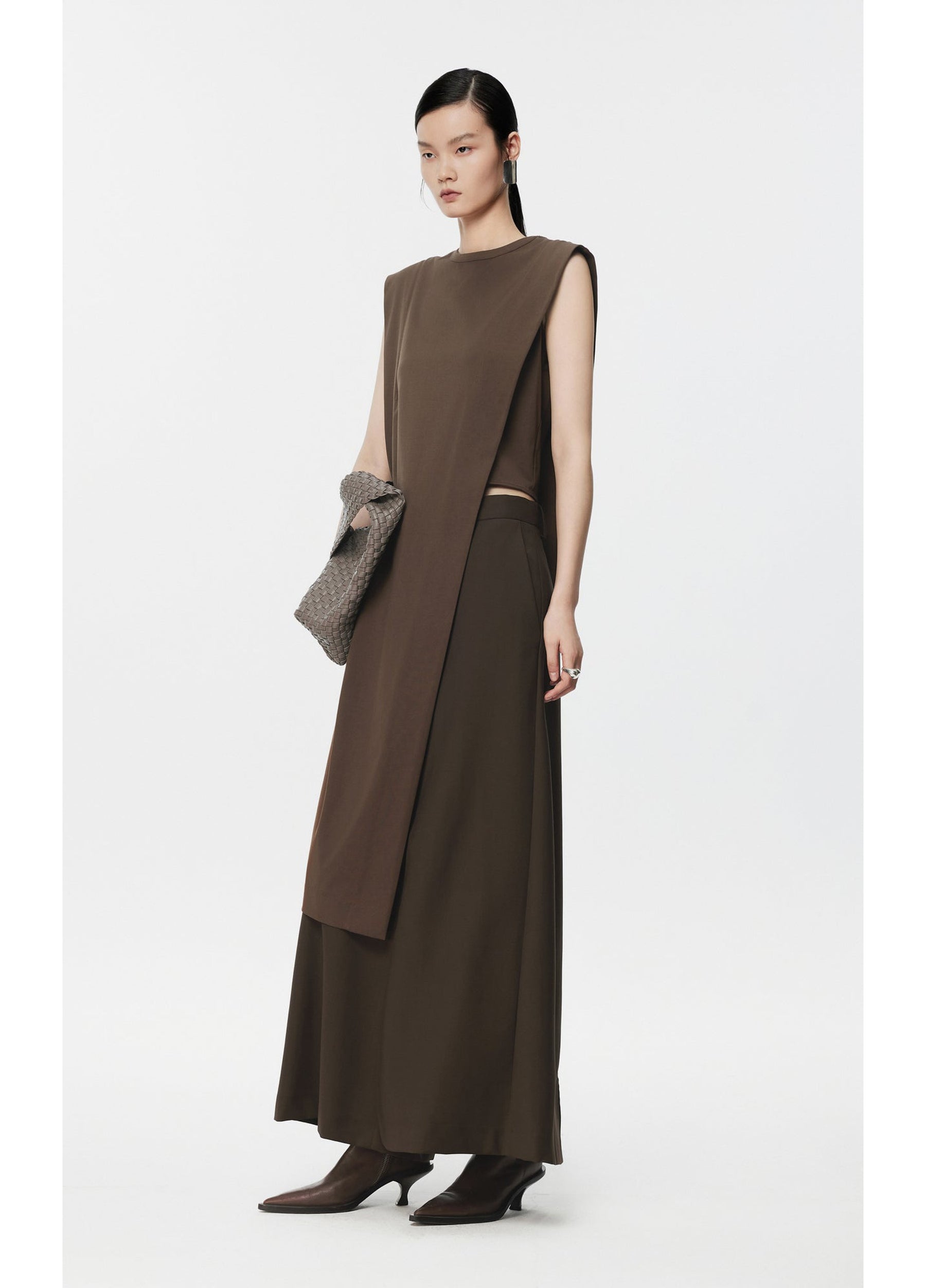 JNBY T-shaped Side Slit Sleeveless Dresses