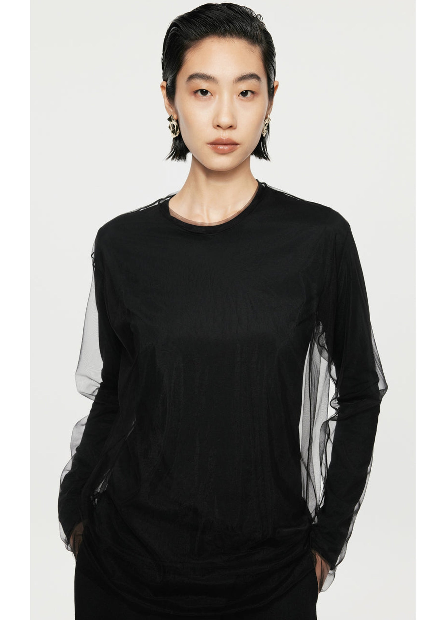 JNBY tulle long sleeves t-shirt