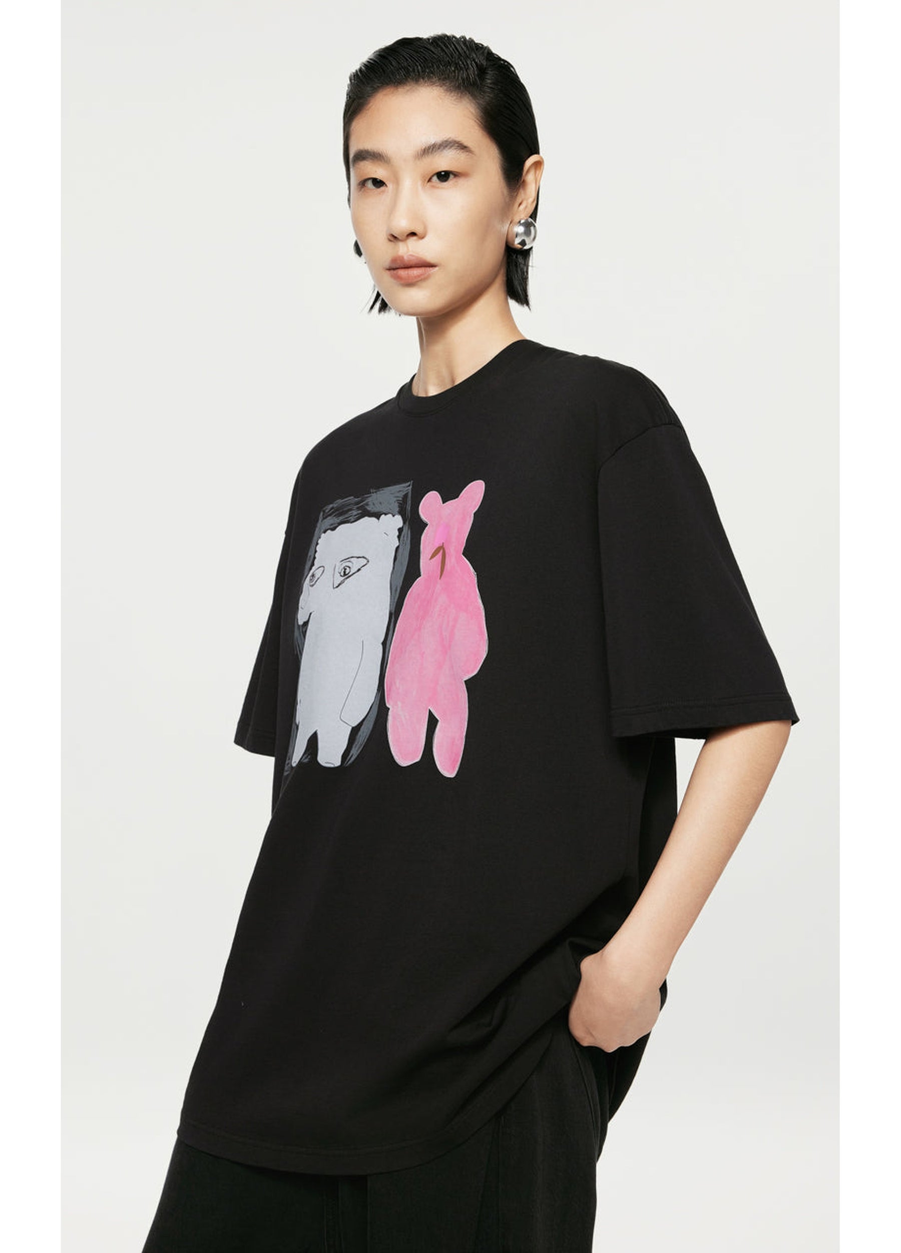 JNBY bear printed short sleeved t-shirt